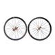 700C Road Bike Wheelset Disc Brake XC Front And Rear Wheels Aluminum Alloy Double Wall Rim 40/50mm Quick Release 8/9/10/11 Speed Cassette 24 Holes Flat Spokes (Color : Gold, Size : 50MM)