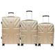 Hard Shell Luggage Union Jack Ergonomic 4 Wheel Spinner TSA Suitcase Bags Taupe (Set of 3 (C-M-L))