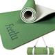 Feetlu Exercise Mat Thick Yoga Mat Eco TPE Material, 2/5" Ultra Thick Non Slip Flooring Exercise Mat with Carry Strap, Fitness Exercise, Home Workout (Green/Red)