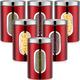 Zopeal 6 Pack Red Canisters Sets For The Kitchen 50oz Stainless Steel Red Kitchen Canisters with Transparent Windows Flour Sugar Container Metal Jar Countertop Set for Coffee Tea Kitchen Decorative