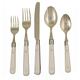 Ginkgo International Le Prix 20-Piece Stainless Steel Flatware Place Setting, White, Service for 4