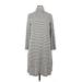 Style&Co Casual Dress - Sweater Dress: Gray Stripes Dresses - New - Women's Size X-Large