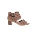 Jolimall Heels: Tan Solid Shoes - Women's Size 9 - Open Toe