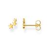Single-Ohrstecker THOMAS SABO "Sterne gold, Sterne silber, H2142-001-21, H2142-413-39", gold (gelbgoldfarben), Ohrringe, Damen, Silber 925 (Sterlingsilber)