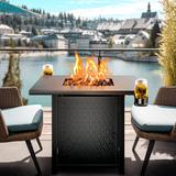 Furnimics Fire Pits Outdoor Gas Fire Pit, 50,000 BTU Steel Fire Table Metal in Black/Gray | 24.8 H x 32 W x 32 D in | Wayfair CI-CIFPT4B