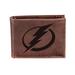 Evergreen Enterprises, Inc Brown Genuine Leather Bi-Fold Wallet w/ Embossed NHL Logo in Black/Brown | 4.25 H x 3.38 W x 0.75 D in | Wayfair