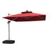 Purple Leaf 120" Double Top Solar Powered LED Square Cantilever Umbrella w/ Wheeled Base, Polyester in Brown | 108 H x 120 W x 120 D in | Wayfair