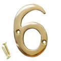 RCH Supply Company 4" H Reflective Weather Resistant Brass House Number Brass/Metal in Yellow | 4 H x 2.7 W x 0.1 D in | Wayfair NO-BR2270-100-6-PB
