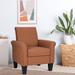 Anadea Modern Leather Accent Chairs Overstuffed Leather Living Room Chair Upholstered Comfortable Club Chai Upholstered in Brown | Wayfair M019114