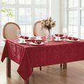 House of Hampton® Corson Woven Damask Jacquard Polyester Tablecloth Polyester in Red | 84" L x 60" W Rectangle | Wayfair