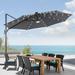 Arlmont & Co. Rojean 132" Lighted Cantilever Umbrella in Gray | 98.4 H x 132 W x 132 D in | Wayfair D475164AEF3345869B59E8B5D5344083