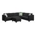 Black Reclining Sectional - Latitude Run® Adric 3 - Piece Upholstered Corner Sectional | 33 H x 112 W x 87 D in | Wayfair