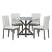 Gracie Oaks Jalani 47.2 L x 47.2 W Dining Set Wood/Upholstered in Gray | 30 H x 47.2 W x 47.2 D in | Wayfair DA70F9E4D4DA4123B3D9896C8E163234