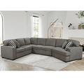 Gray Reclining Sectional - Latitude Run® 146"U-Shaped Sectional Pull Out Sleeper Bed & Chaise Lounge Polyester | Wayfair