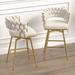 Everly Quinn Torell Swivel Stool Upholstered/Metal in White/Yellow | 35.82 H x 18.11 W x 18.11 D in | Wayfair 0A8A402BA5534644B7A1FD1F752EB73F