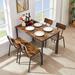 17 Stories Wootan Rectangular 43.3" L x 27.6" W Restaurant Dining Set Wood/Metal in Black/Brown/Gray | 30.3 H x 27.6 W x 43.3 D in | Wayfair