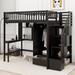 Harriet Bee Jaquaze Twin size Loft Bed w/ Bookshelf, Drawers, Desk, and Wardrobe in Black | 72 H x 41.8 W x 94.4 D in | Wayfair