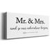 Le Prise™ Mr. & Mrs. On Canvas Print Canvas, Solid Wood in Black/White | 12 H x 30 W x 1.5 D in | Wayfair 8D35318BE1D24DA28D21BEB5249ACF7C