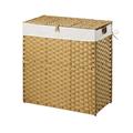 Bayou Breeze Hand Woven Laundry Hamper w/ Handles Wicker/Rattan in White/Brown | 24 H x 22 W x 12 D in | Wayfair 746424BB1AD54A4FAAEA4753BE72DAB0