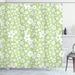 East Urban Home Floral Shower Curtain Daisy Blossom Spring Print Polyester in Pink/Green/White | 70 H x 69 W in | Wayfair