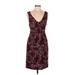 Moulinette Soeurs Casual Dress - Sheath V Neck Sleeveless: Burgundy Dresses - Women's Size 6