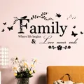 Love Family Where Life Begins Never Ends Stickers muraux Parlor Vinyl Art Home Decor Mural Decal