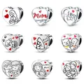 925 Original Fine DIY Family Charms Beads 925 Silver Document Coussins Dog Cat Charms Fit