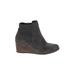 TOMS Ankle Boots: Chelsea Boots Wedge Bohemian Gray Print Shoes - Women's Size 8 1/2 - Almond Toe