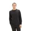 Rundhalspullover TOM TAILOR, Herren, Gr. XL, schwarz (anthrazit melange), Strick, Obermaterial: 100% Baumwolle, meliert, casual, regular fit, Rundhals, Langarm Bündchen, Pullover, mit Logostickerei