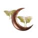 21 in. x 14 in. Handcrafted Metal Luna Moths and Crescent Moon Wall Art