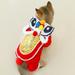 Cute Lion Pet Costume with Red Sequins New Year Cat Dog Clothes Hoodies Coat