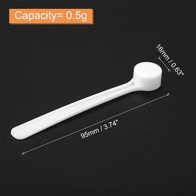 10Pcs 500 Milligram Teaspoon Micro Scoops Mini Measuring Spoons, White