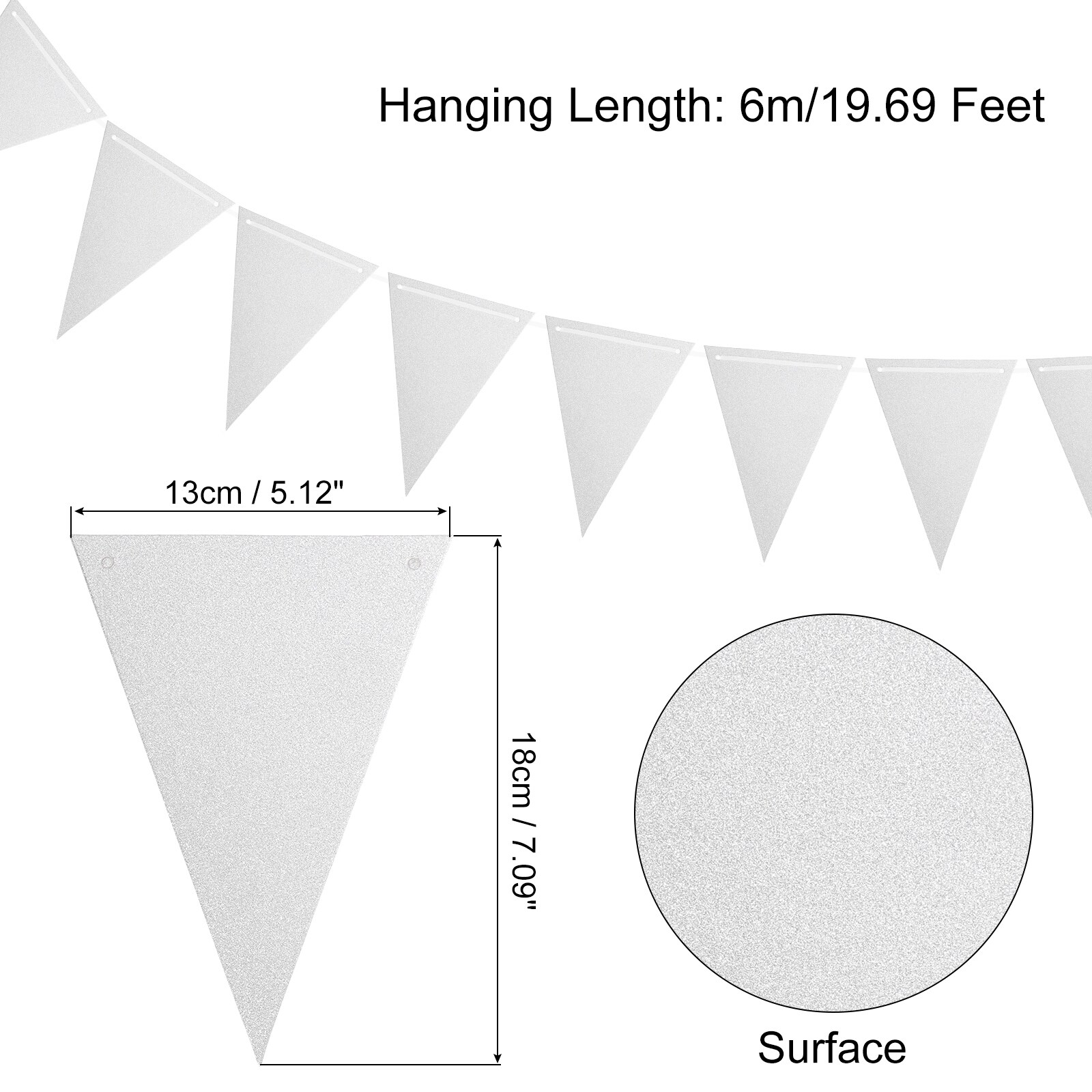 5 Pcs 20 Feet Pennant Banner Flags String Triangle Hanging