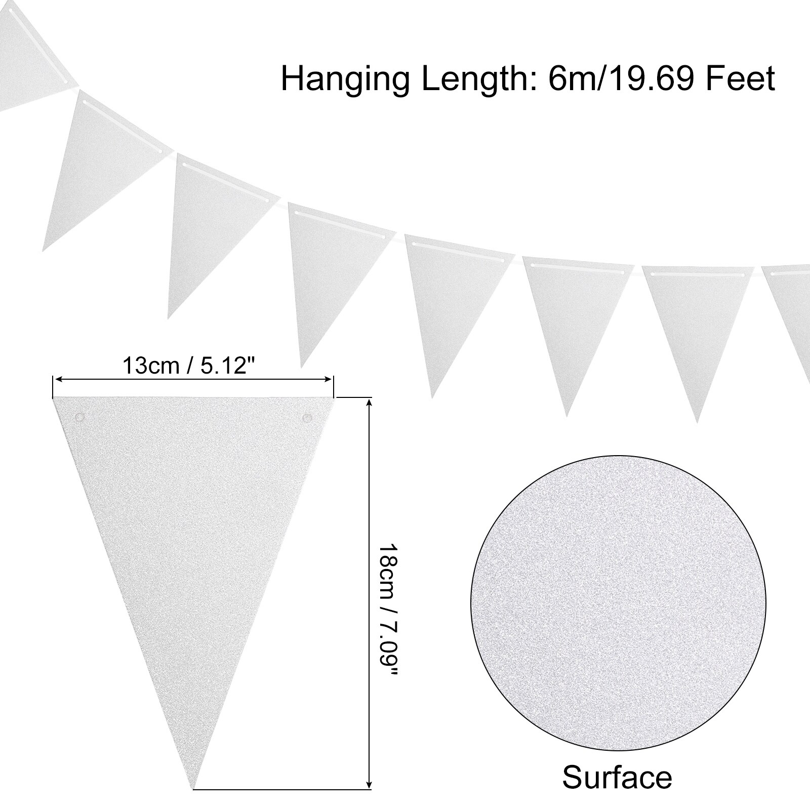 2 Pcs 20 Feet Pennant Banner Flags String Triangle Hanging