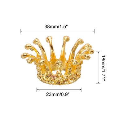 Crystal Ball Display Holder Crown Shaped Egg Stand Display 1.5 Inch Gold Tone - Gold Tone