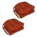 Blazing Needles Soft Olefin U-Shaped Outdoor Dining Chair Cushions Solar Brick - Set of 4