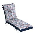 Arden Selections Outdoor Plush Modern Tufted Chaise Cushion 76 x 22 Water Repellent Fade Resistant Tufted Cushion for Chaise Lounger 76 x 22 Clark Blue