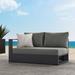 Modway Tahoe Outdoor Patio Powder-Coated Aluminum Modular Left-Facing Loveseat in Gray Charcoal