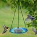 PATLOLLAV Hanging Bird Bath with Solar Fountain Pump Multi-Functional Basin with Three Steps for Bird Bath Feeder and Drinking Solar Water Fountain Pump for Bird Bath