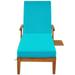 2&1pcs Solid Wood 78.8 Chaise Lounge Patio Reclining Daybed with Cushion Wheels Sliding Cup Table for Backyard Garden Poolside