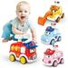 Baby Toy Cars for 3 Year Old Boy Toddler Push Go Toy Wind Up Cars 4PCS Friction Powered Press Vehicles Infant Best Birthday Childrenâ€™s Gift for 18 Months Kids Girls
