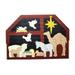 Matoen Christmas Puzzle Ornaments Kids Wooden Jigsaw Puzzles Desktop Toys Nativity Scene Decorations Mini Christmas Scene Toys