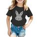 Uuszgmr Boys Girl Easter T Shirts Easter Bunny Shirt Toddler Happy Easter T Shirt Kids Cute Bunny Rabbit Graphic Tees Tops Black Size:2-3 Years