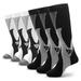 6 Pairs Athletic Cushioned Crew Soccer Socks Mid-Calf Protective Sports Socks Thick Outdoor Running Training Compression Socks for Men (U.S Shoe Sizes 10Â½-12Â½)