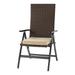 Outdoor PE Wicker Foldable Reclining Chair with Stone Seat Cushion