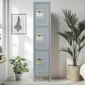 66 Metal Storage Cabinet Large Steel Cabinet with Lock and 3 Doors Tall Storage Locker Cabinet for Home Office School Gym Garage Living Room Gray