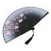 Folding Hand Fan Wedding Party Gift Dance Props Home Office Decoration Silk Bamboo Handheld Folded Fan Bridal Dancing Props Church Wedding Gift Party Favors Home Office DIY Decor grey