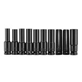 Walmeck Socket Socket Set CR-V Material Box Set 10-Piece Socket 8-17mm Carbon Steel Sizes 10-22mm 3/8 10-22mm 3/8 Inch 1/2 Inch Drive 3/8 Inch Adapter Inch Adapter CR-V Set CR-V Socket LAOSHE ADBEN