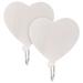 Wall Hook 2Pcs Wooden Storage Hook Hole Punched Hook Wall Hooks Heart Shape Hanger Key Scarf Holder Organizer (White)