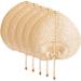 Oahisha Natural Bamboo Fan Decoration 5pcs Bamboo Weaving Fans Handmade Fans Farmhouse Wall Hanging Fan Ornaments